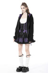 Harajuku purple cat with wing back velvet lining jacke JW240