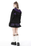 Harajuku purple cat with wing back velvet lining jacke JW240