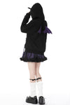 Harajuku purple cat with wing back velvet lining jacke JW240