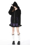 Harajuku purple cat with wing back velvet lining jacke JW240