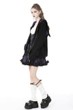 Harajuku purple cat with wing back velvet lining jacke JW240