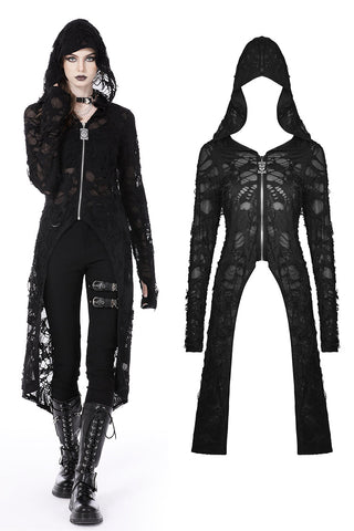 Punk decadent ripped long jacket JW241