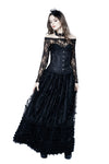 Gothic long skirt with budding flowers lace KW093 - Gothlolibeauty