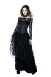 Gothic long skirt with budding flowers lace KW093 - Gothlolibeauty