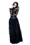 Gothic long skirt with budding flowers lace KW093 - Gothlolibeauty