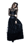 Gothic long skirt with budding flowers lace KW093 - Gothlolibeauty