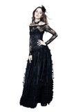 Gothic long skirt with budding flowers lace KW093 - Gothlolibeauty