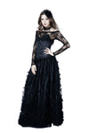 Gothic long skirt with budding flowers lace KW093 - Gothlolibeauty