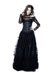 Gothic long skirt with budding flowers lace KW093 - Gothlolibeauty