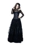 Gothic long skirt with budding flowers lace KW093 - Gothlolibeauty