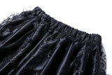 Gothic long skirt with budding flowers lace KW093 - Gothlolibeauty