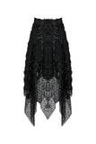 Punk disorderly flower and mesh skirt with irregular hem KW126 - Gothlolibeauty