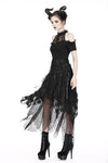 Punk disorderly flower and mesh skirt with irregular hem KW126 - Gothlolibeauty