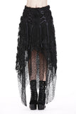 Punk disorderly flower and mesh skirt with irregular hem KW126 - Gothlolibeauty
