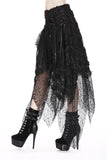 Punk disorderly flower and mesh skirt with irregular hem KW126 - Gothlolibeauty