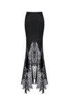 Gothic lace patterned swallow tail skirt with wrap up buttocks designs KW127 - Gothlolibeauty