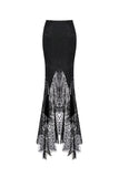 Gothic lace patterned swallow tail skirt with wrap up buttocks designs KW127 - Gothlolibeauty