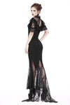 Gothic lace patterned swallow tail skirt with wrap up buttocks designs KW127 - Gothlolibeauty