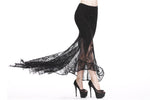 Gothic lace patterned swallow tail skirt with wrap up buttocks designs KW127 - Gothlolibeauty