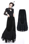 Gothic A-line lacey velvet long skirt KW131 - Gothlolibeauty