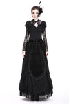 Gothic A-line lacey velvet long skirt KW131 - Gothlolibeauty