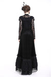 Gothic A-line lacey velvet long skirt KW131 - Gothlolibeauty