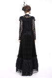 Gothic A-line lacey velvet long skirt KW131 - Gothlolibeauty