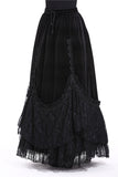 Gothic A-line lacey velvet long skirt KW131 - Gothlolibeauty