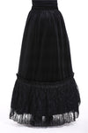 Gothic A-line lacey velvet long skirt KW131 - Gothlolibeauty