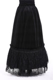 Gothic A-line lacey velvet long skirt KW131 - Gothlolibeauty