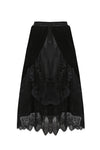 Gothic Black wave velvet lace maxi skirt KW133BK - Gothlolibeauty