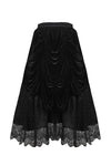 Gothic Black wave velvet lace maxi skirt KW133BK - Gothlolibeauty