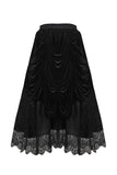 Gothic Black wave velvet lace maxi skirt KW133BK - Gothlolibeauty