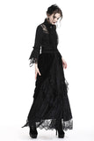 Gothic Black wave velvet lace maxi skirt KW133BK - Gothlolibeauty