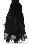 Gothic Black wave velvet lace maxi skirt KW133BK - Gothlolibeauty