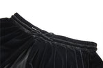 Gothic Black wave velvet lace maxi skirt KW133BK - Gothlolibeauty