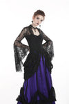 Gothic lace mesh satin long skirt KW139 - Gothlolibeauty