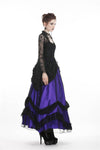 Gothic lace mesh satin long skirt KW139 - Gothlolibeauty