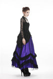 Gothic lace mesh satin long skirt KW139 - Gothlolibeauty