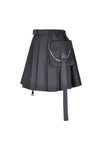 Black casual punk pleated short skirt with bag side KW152 - Gothlolibeauty