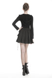 Black casual punk pleated short skirt with bag side KW152 - Gothlolibeauty