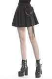 Black casual punk pleated short skirt with bag side KW152 - Gothlolibeauty