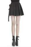 Black casual punk pleated short skirt with bag side KW152 - Gothlolibeauty