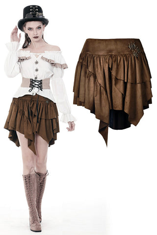 Steampunk irregular short skirt KW163 - Gothlolibeauty