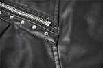 Punk PU leather zippered irregular midi skirt KW164 - Gothlolibeauty