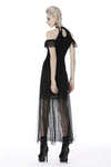 Punk tasseled mesh see-through long skirt KW167 - Gothlolibeauty