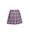 Punk purple checked splicing black pleated short skirt KW175 - Gothlolibeauty