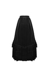 Gothic queen ruffle long velvet skirt KW187