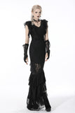 Gothic mermaid lace hollow out maxi skirt KW198