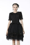 Black lolita cross side hollow out skirt KW199